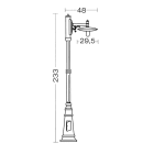 Aric - TOSCANE - Lant.+Mat IP43 IK02, cuivré, E27 57W max., Lpe non incl., haut.2,33m