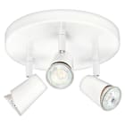 Aric - JUDY P3-Plafonnier 3 spots GU10, blanc, a/lpes LED 3,6W 3000K 400lm dimm. incl