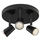 Aric - JUDY P3-Plafonnier 3 spots GU10, noir, a/lpes LED 3,6W 3000K 400lm dimm. incl