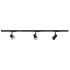 Aric - JUDY-Rail 1all. 029 +3 spots GU10, noir, a/lpes LED 3,6W 3000K 400lm dimm. incl