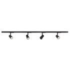 Aric - JUDY-Rail 1all. 029 +4 spots GU10, noir, a/lpes LED 3,6W 3000K 400lm dimm. incl