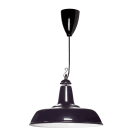 Aric - NOSTALGIE - Suspension deco E27 acier noir (interieur blanc), lampe non fournie