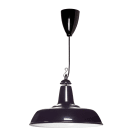 Aric - NOSTALGIE - Suspension déco E27 en acier noir (intérieur blanc), Lpe non fournie