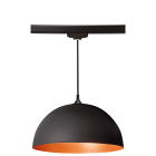 Aric - COMO 023 - Suspension E27 60W, noir/cuivré, lpe non incl., pour Rail 1 allumage