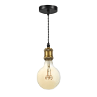 Aric - EPOQUE - Susp. E27 60W max, douille style rétro, laiton doré, Lpe non incl.