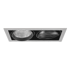 Aric - KIT QUADRA DUO -Downlight orient. gris, 2 mod. LED 34W 4000K 40° 3400lm incl