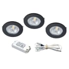 Aric - KIT S1200 LED - Encastrés noirs avec LED G4 1,8W 3000K 150lm, driver inclus