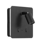 Aric - LIZEO - Liseuse LED 3000K 40000H, avec éclairage d'ambiance et prise USB-C, noir