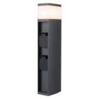 Aric - Borne 2 prises 16A pour jardin IP44 IK07 avec douille G9 35W max, anthracite