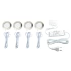 Aric - KIT MEUBLED 2 24V - Encastrés IP44 rond fixe alu, LED 9W CCT 3-4-5000K 4x200lm