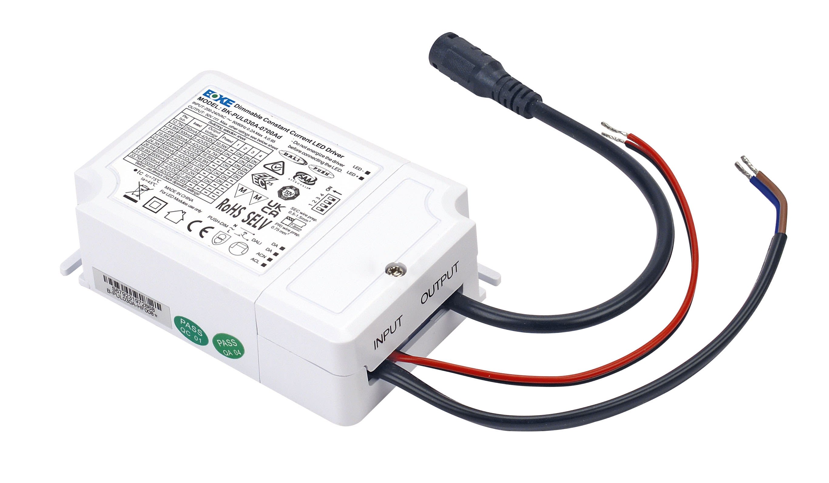 Aric - Driver LED 12-33W 0,25-0,7A DALI 2 PUSH DIM avec connecteur 1/4 de tour