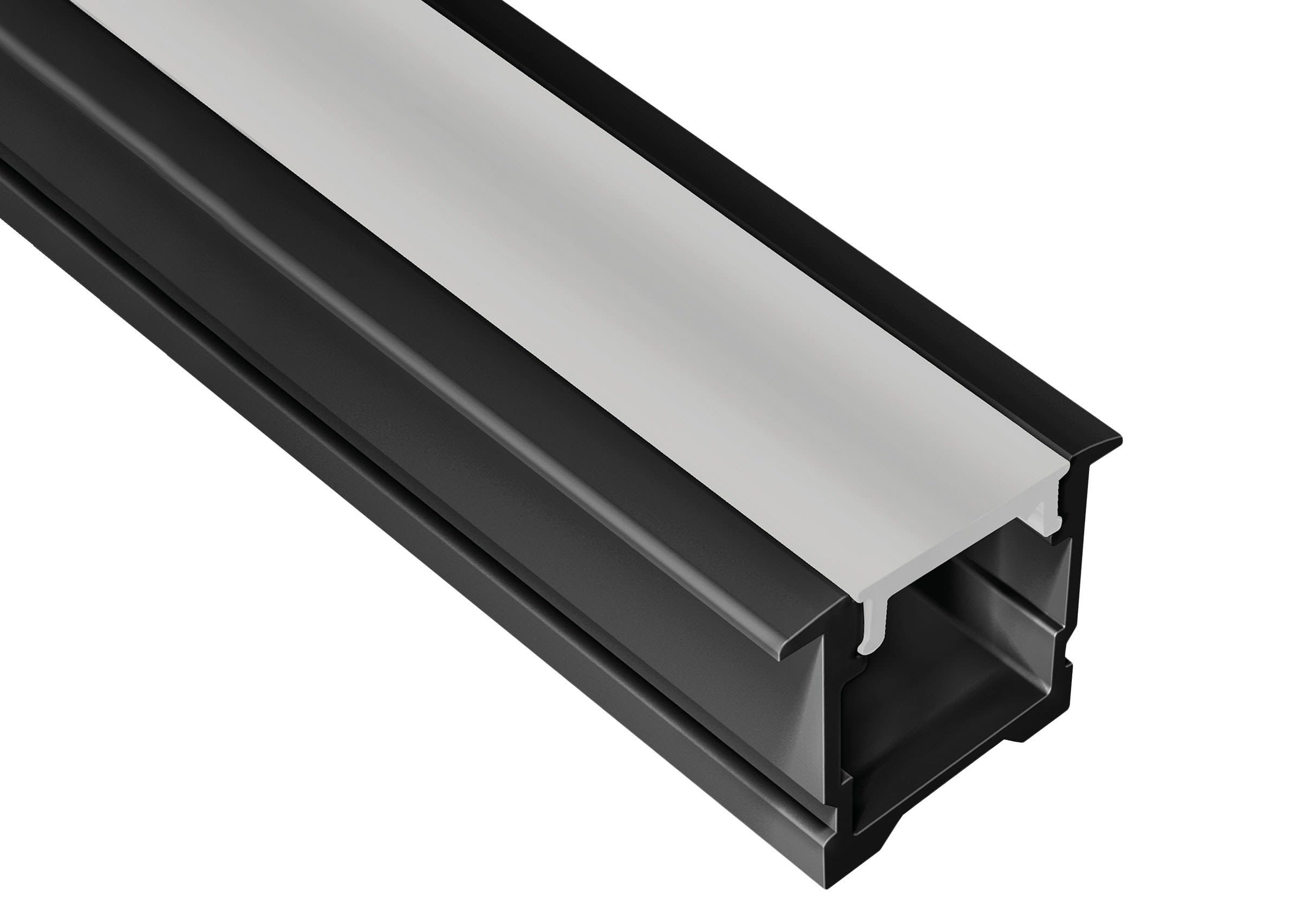 Aric - Profilé aluminium encastré PE2 pour ruban LED - 2m - noir