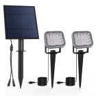 BF LIGHT - Double spot solaire sur piquet/saillie - 3000°K - Faisceau 30° -2x200 Lm