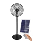 BF LIGHT - Ventilateur solaire/hybride télécommandé rechargeable solaire/USB-C/secteur noir