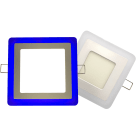 BF LIGHT - slim downlight balisage bleu carre 24w 1800lm 4000°K double sortie