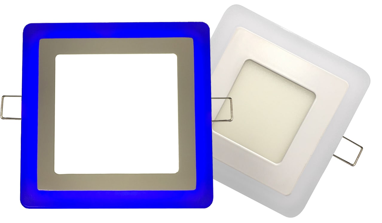 BF LIGHT - slim downlight balisage bleu carre 5w 300lm 4000°K simple sortie