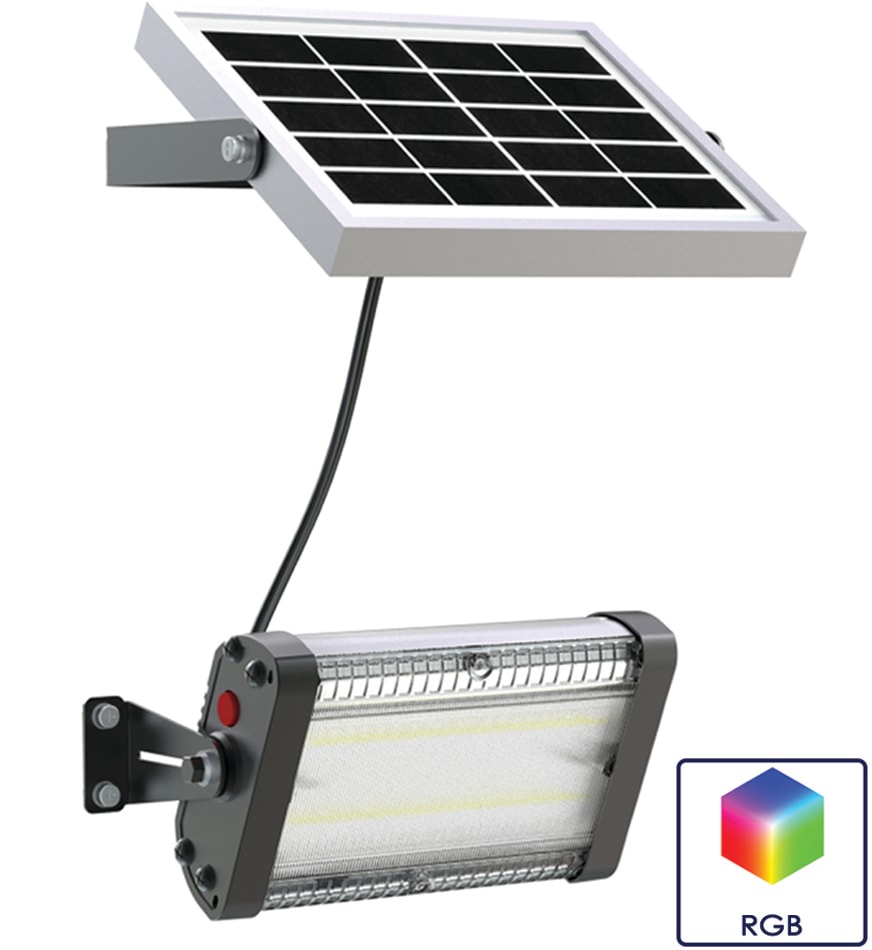 BF LIGHT - projecteur solaire rgb panneau deporte