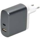FINDIS Nord Est - Chargeur 2 USB A/C F - sur secteur 230V - 12V/5A + 12V/1.5A - 18W - bla