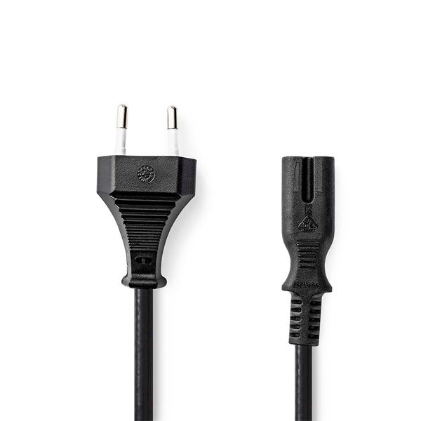 FINDIS Nord Est - Câble d'alimentation 3.00 m | IEC-320-C7 | Droit | Droit | Plaqué nicke