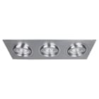 Europole - Spot ALU 16 GU10 rectangle 3 têtes orientable, alu brossé/alu poli IP20