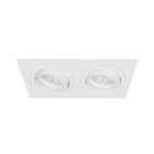 Europole - Spot ALU 16 GU10 rectangle 2 têtes orientable, blanc mat IP20