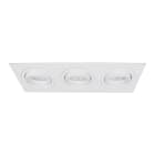 Europole - Spot ALU 16 GU10 rectangle 3 têtes orientable, blanc mat IP20