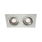 Europole - Spot BE BEST DESIGN GU10 rectangle 2 têtes orientable, alu brossé IP65