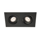 Europole - Spot BE BEST DESIGN GU10 rectangle 2 têtes orientable, noir IP65