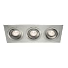 Europole - Spot BE BEST DESIGN GU10 rectangle 3 têtes orientable, alu brossé IP65