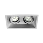 Europole - Spot DECO GU10 carré 2 têtes orientable, alu laqué IP20