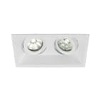 Europole - Spot DECO GU10 carré 2 têtes orientable, blanc mat IP20