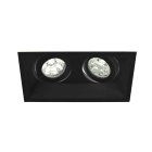 Europole - Spot DECO GU10 carré 2 têtes orientable, noir mat IP20
