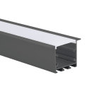 Europole - Profil LAZER R 3,02m noir anodisé. Pour installation bandeau LED.