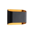 Europole - Applique ELYA noir/ambre 3000K 394lm 8W 100° IP65 (Eclairage : haut+bas)
