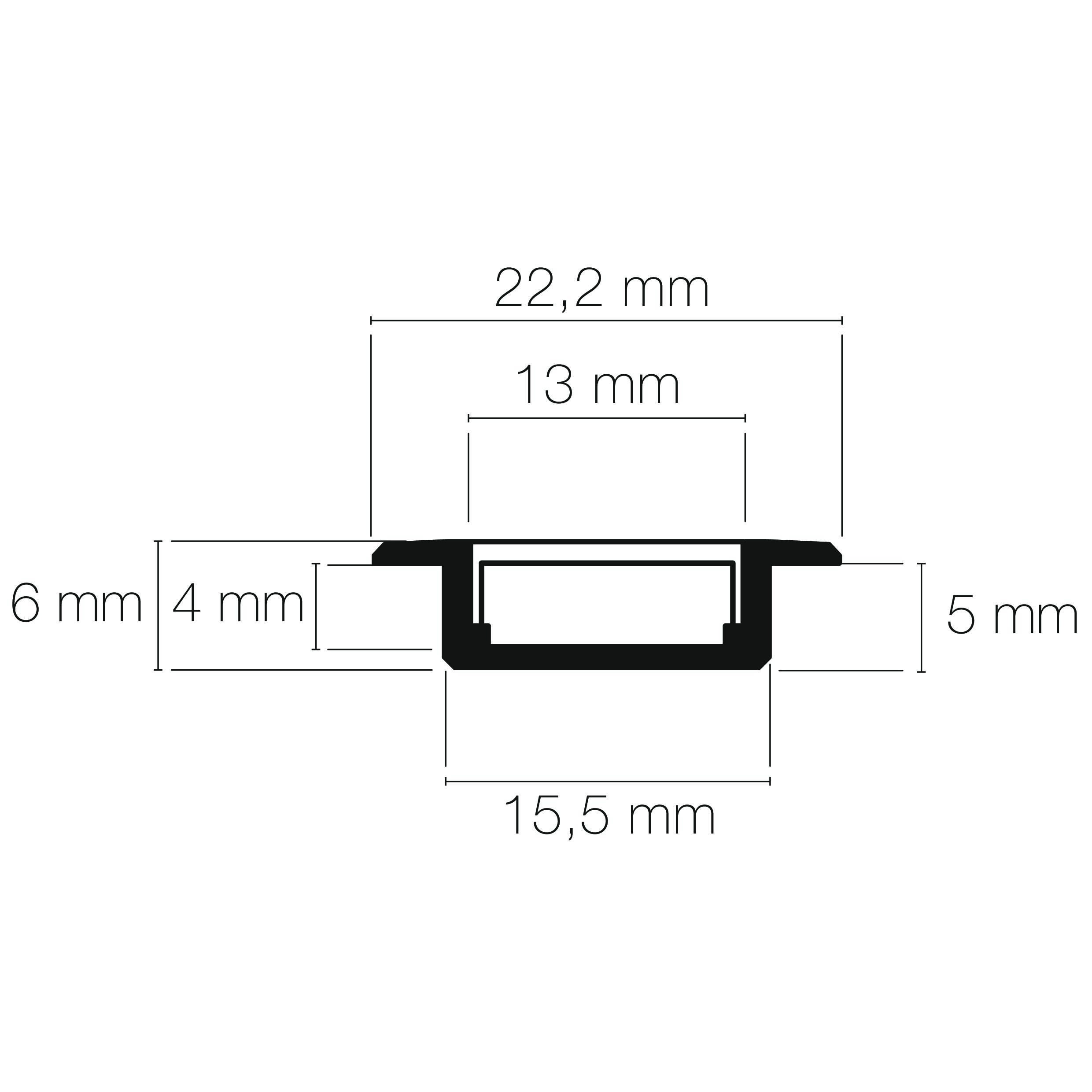 Diffuseur Blanc 2m pour Profilé LED 15,4mm