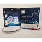 ENGITECHS - LIGHT BOX RUBAN LED 12W/M IP20 5M 3000°K + ALIM 100W 24V