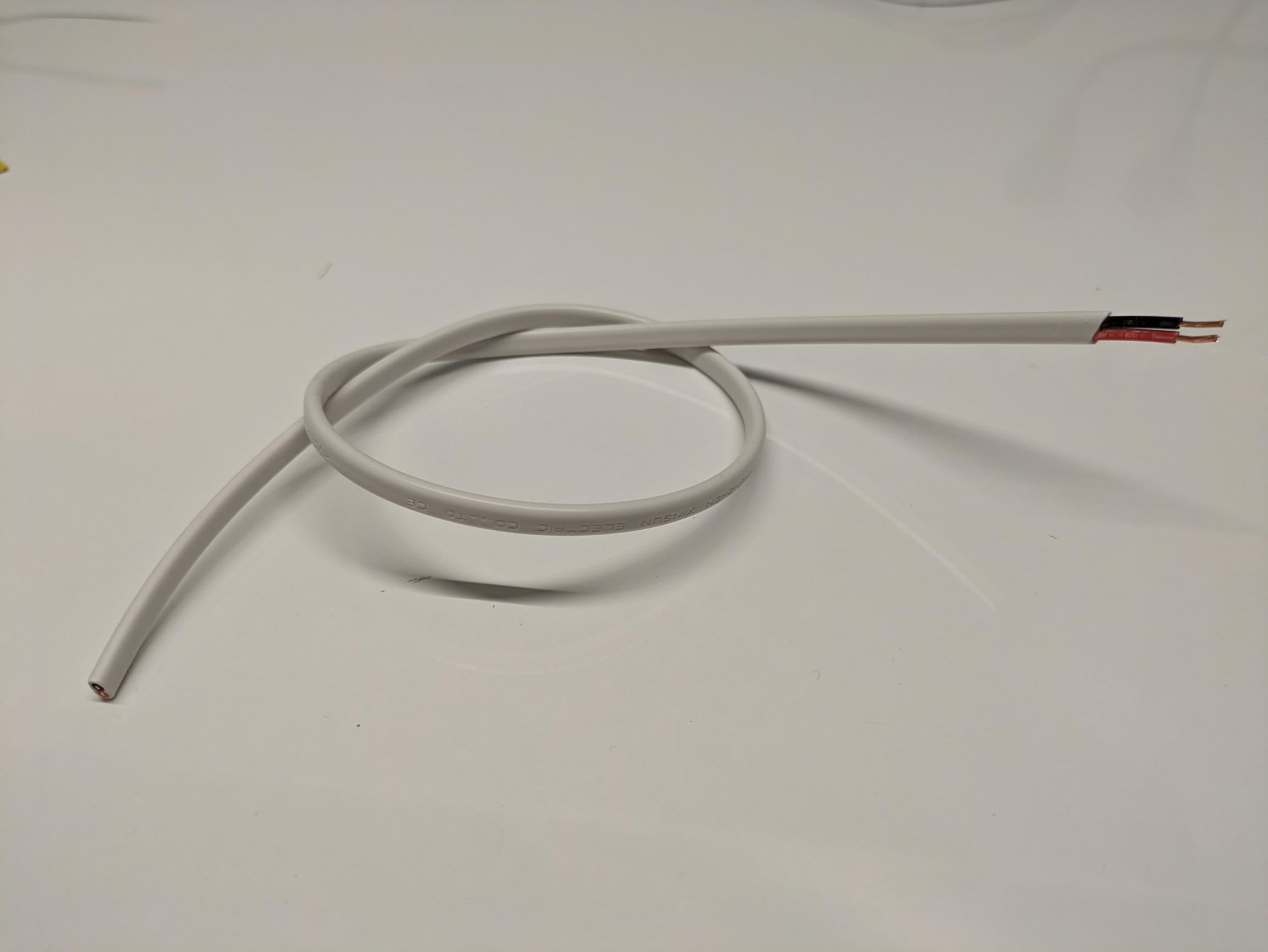 ENGITECHS - CAB CABLE GAINE BLANC 2X0.5MM² ROUGE NOIR H03VVH2-F RUBAN IP67