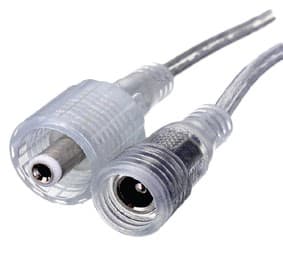 ENGITECHS - CONNECTEUR JACK TRANSPARENT MALE POUR RUBAN MONOCHROME AVEC CABLE DE 50CM