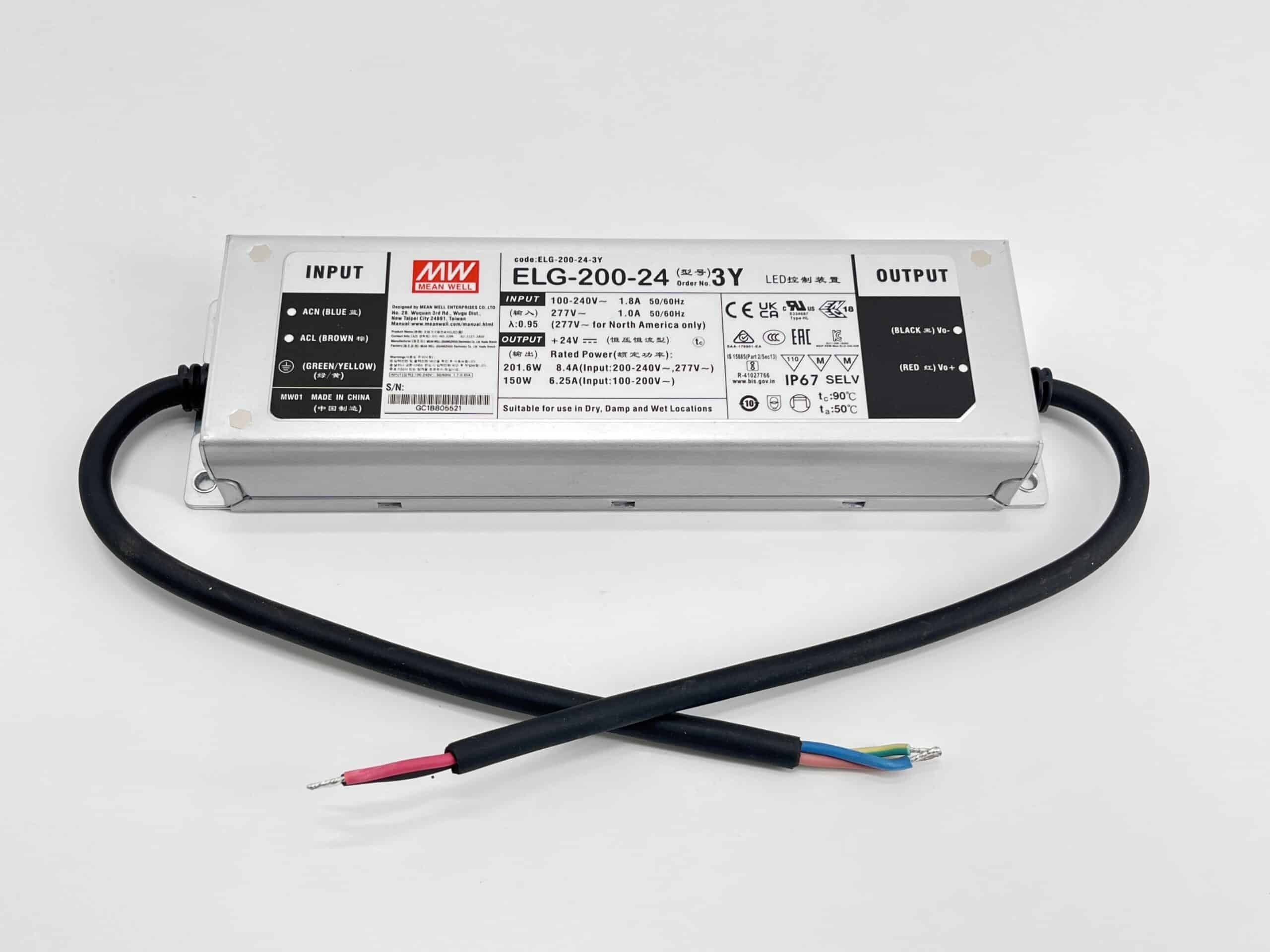 ENGITECHS - ELG-200-24-3Y ALIMENTATION NON DIMMABLE IP67