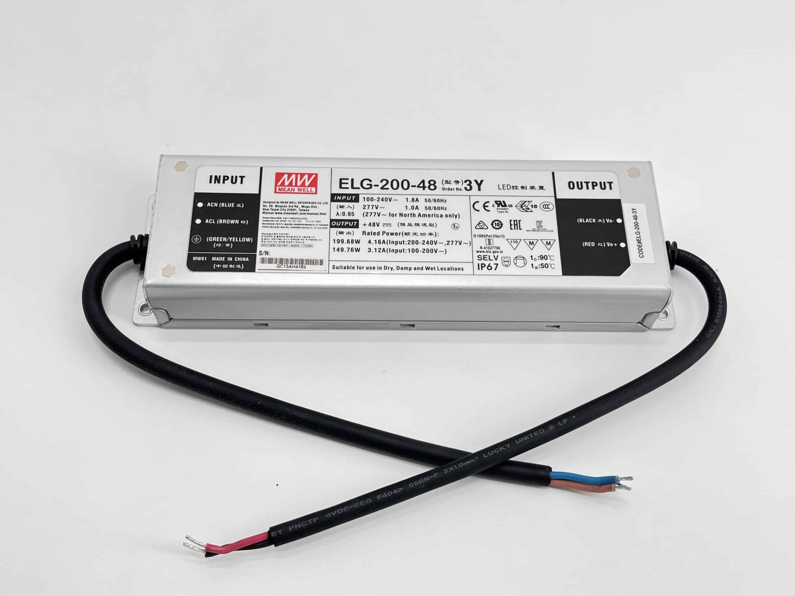 ENGITECHS - ELG-200-48-3Y ALIMENTATION NON DIMMABLE IP67