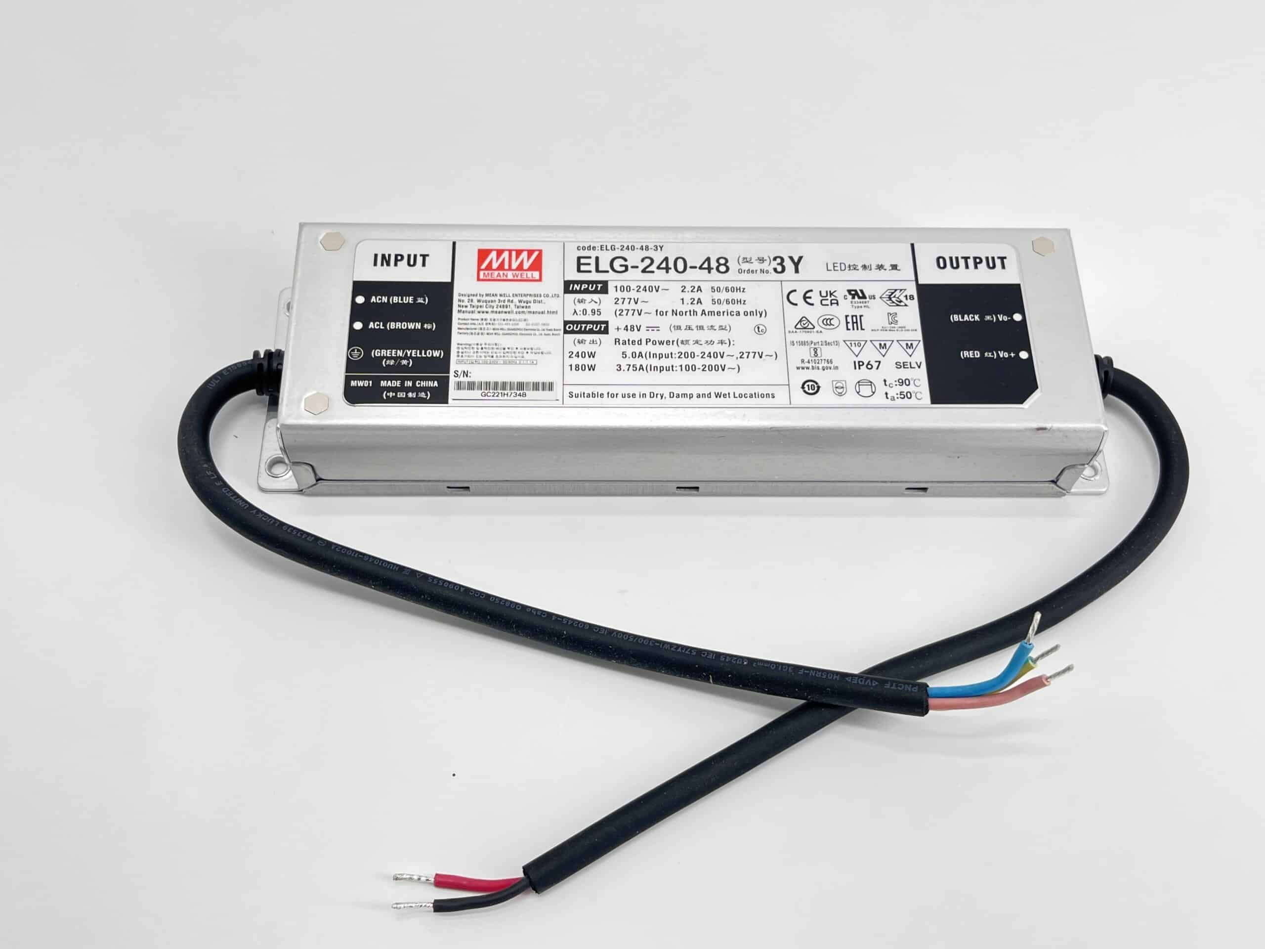 ENGITECHS - ELG-240-48-3Y ALIMENTATION  NON DIMMABLE IP67