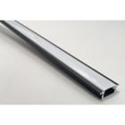 ENGITECHS - PR1006 PROFIL ALU A ENCASTRER NOIR 2M + CAPOT BLANC