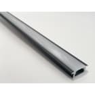 ENGITECHS - PR1006 PROFIL ALU A ENCASTRER NOIR 1CM + CAPOT DIFFUSANT / OPAL