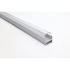 ENGITECHS - PR1009 PROFILE ALU PASSAGE DE CABLE GRIS + DIFFUSEUR TRANSPARENT 2M