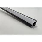 ENGITECHS - PR1012 PROFIL ALU D'ANGLE NOIR 2M + CAPOT OPAQUE