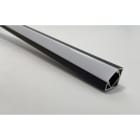 ENGITECHS - PR1012 PROFIL ALU D'ANGLE NOIR 1CM + CAPOT OPAQUE