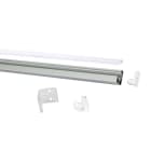 ENGITECHS - PR1012 PROFIL ALU D'ANGLE GRIS 2M + CAPOT OPAL