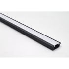 ENGITECHS - PR1046 PROFIL ALU ENCASTRE, 2M, NOIR + DIFFUSEUR