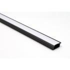 ENGITECHS - PR1046 PROFIL ALU ENCASTRE, 2M, NOIR + DIFFUSEUR