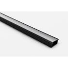 ENGITECHS - PR1046 PROFIL ALU ENCASTRE, 2M, NOIR + DIFFUSEUR